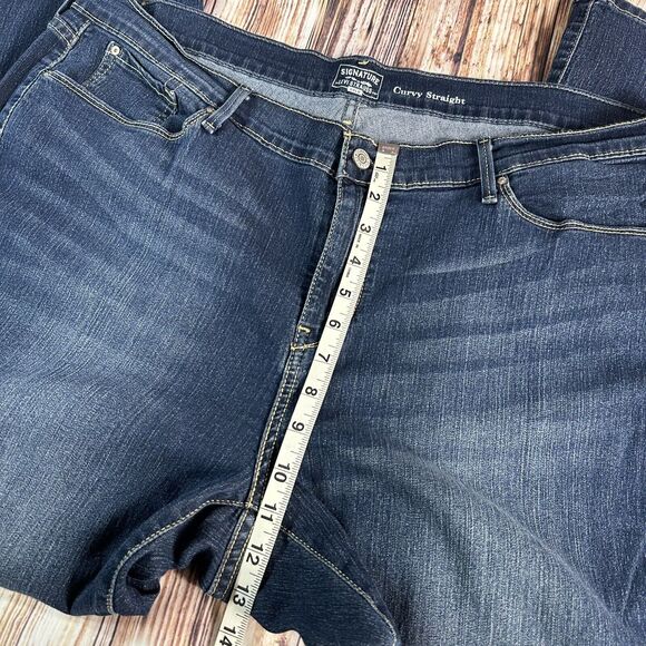 Levi's Signature CURVY STRAIGHT Size 22 Short High Rise Jeans Denim Pants 38x27 - Picture 4 of 10